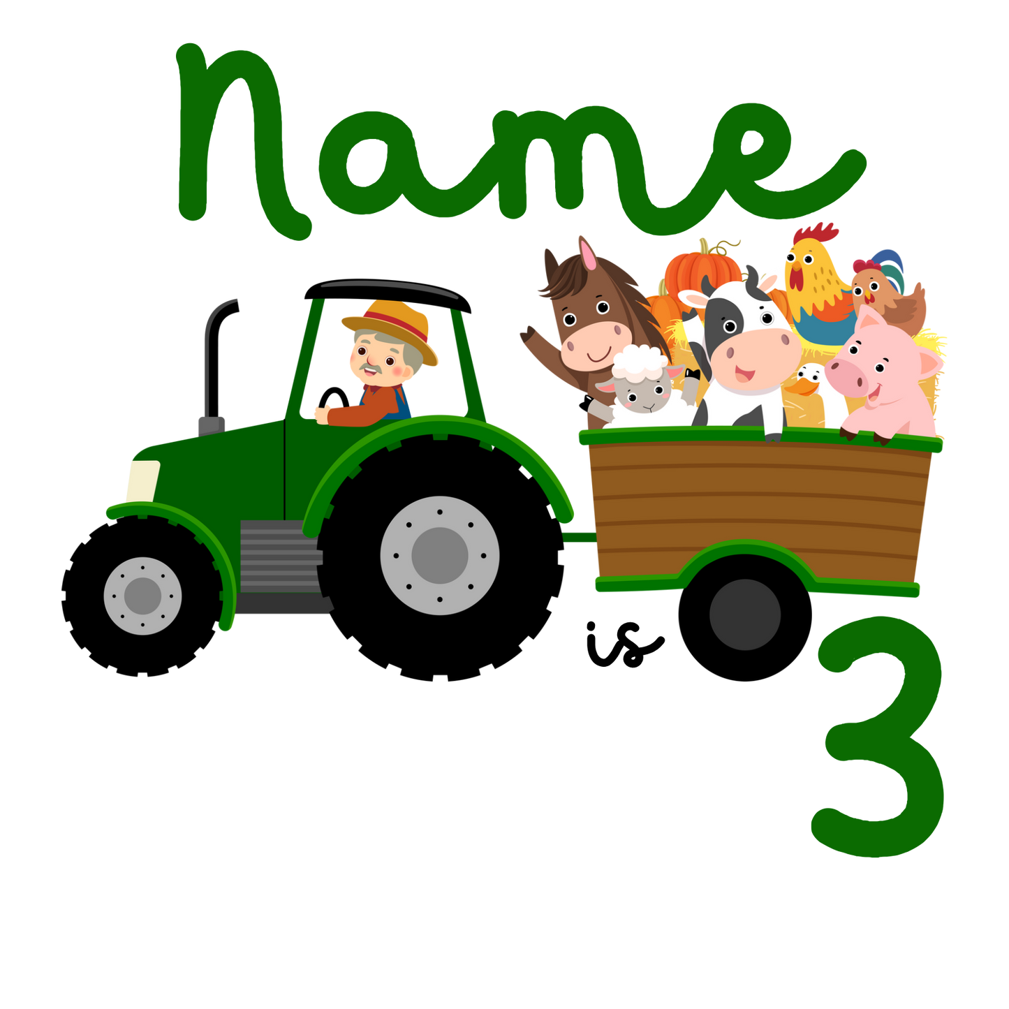 Personalised name pj’s tractor